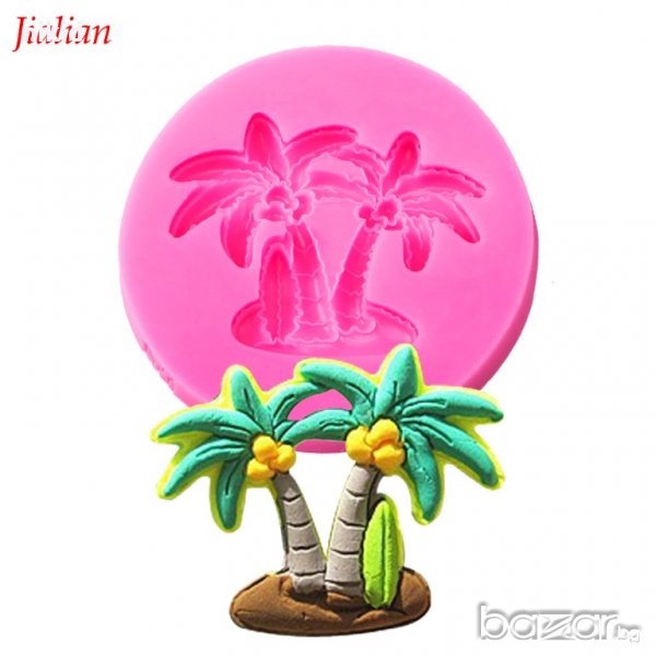 Кокосова палма силиконов молд форма за украса торта с фондан шоколад, снимка 1