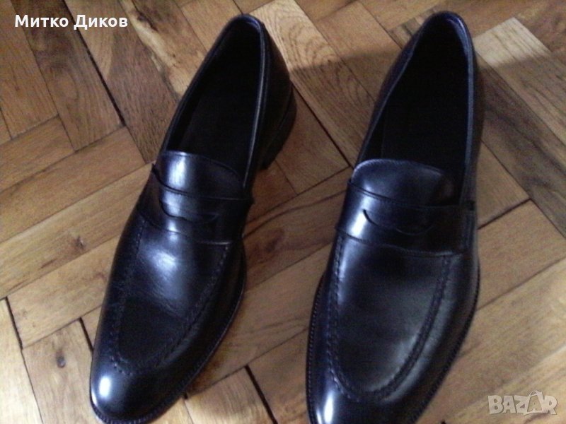 Обувки DEL RE- PENNY LOAFER BLACK-№44 италиански нови-естествена кожа, снимка 1