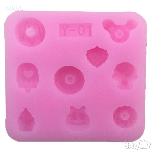 #1 миниатюри поничка сладолед кексче Мики маус Мини силиконов молд форма украса декор торта фондан , снимка 1