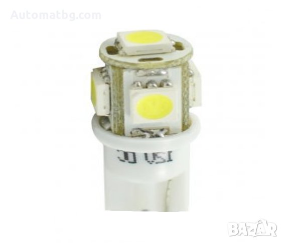 LED Диодна крушка T10 5-SMD LED Bulbs-Xenon White, снимка 1