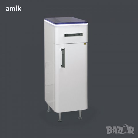 долна полуколона 30см. ПВЦ с плот гранит  , лед осветление , снимка 3 - Шкафове - 24835250