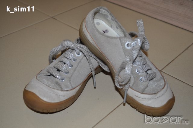 Clarks сребристи кожени обувки №28, UK10 F, снимка 2 - Детски маратонки - 15816437