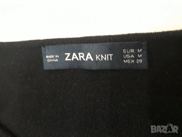 Дамска черна блуза марка Zara, снимка 2 - Блузи с дълъг ръкав и пуловери - 23570061