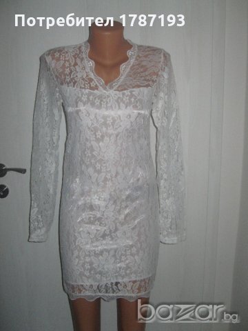 Нова бяла дантелена рокля , снимка 4 - Рокли - 19410682