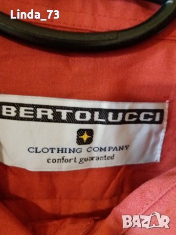 Мъж.риза-"BERTOLUCCI"-/класическа/,цвят-червена. Закупена от Италия., снимка 3 - Ризи - 21860620