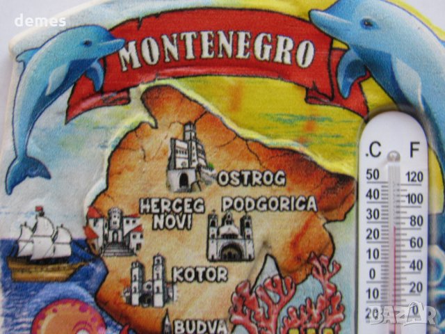 Автентичен 3D магнит-термометър от Черна гора, серия-8, снимка 3 - Колекции - 22744296