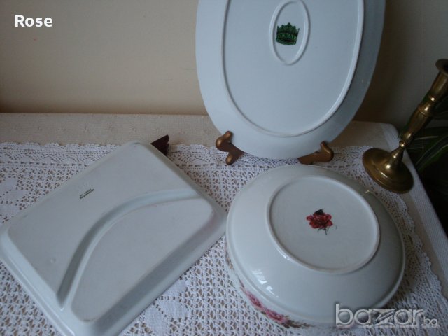 Порцелан VINTAGE servies set roosjes Royal schwabap, снимка 12 - Други - 20416087