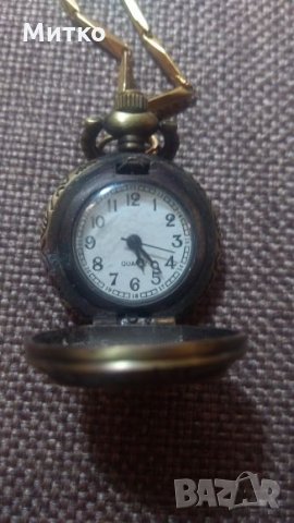 Старо дамско колие с часовник бухал, снимка 4 - Антикварни и старинни предмети - 24399336