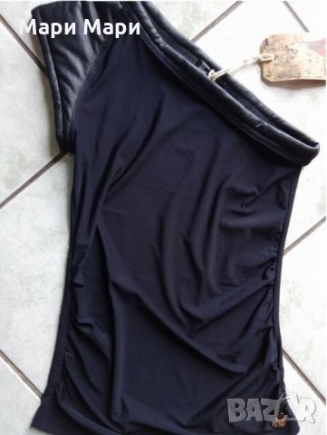 Pause Jeans  асиметричен черна блуза, снимка 11 - Тениски - 25275746