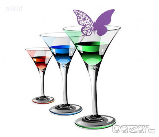 украса за маса празник повод сватба пеперуда за чаша