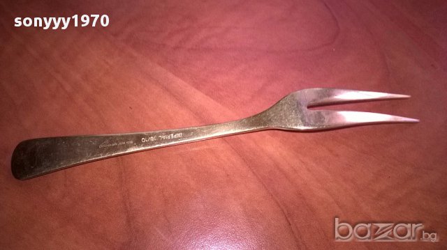 Imperial 18/10-23/24 karat hartvergoldet-вилица 17см-внос швеицария, снимка 14 - Антикварни и старинни предмети - 17888641