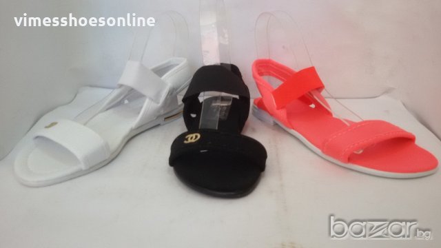 Дамски сандали розов, черен, бял, снимка 1