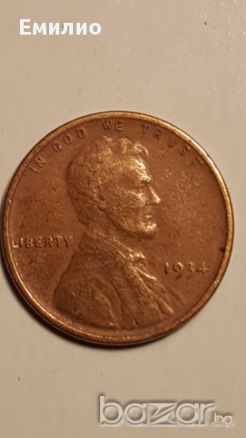 1 CENT 1934 LINCOLN WHEAT, снимка 3 - Нумизматика и бонистика - 17013002