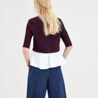 Zara - моден дамски топ Пеплум, снимка 2 - Блузи с дълъг ръкав и пуловери - 22901210
