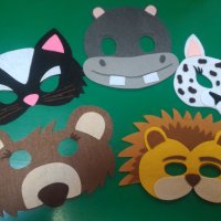 Ръчно изработени маски на животни от филц, снимка 2 - Други - 23427745