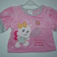 80см Плюшен комплект розово/сиво – блуза и пола – 80см, снимка 6 - Комплекти за бебе - 19825067