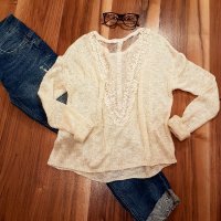 Tally Weijl блуза с дантелен гръб , снимка 3 - Блузи с дълъг ръкав и пуловери - 19408243