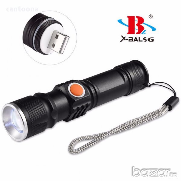 Bailong BL-515 - акумулаторен cree Т6 LED фенер с USB зареждане, снимка 1