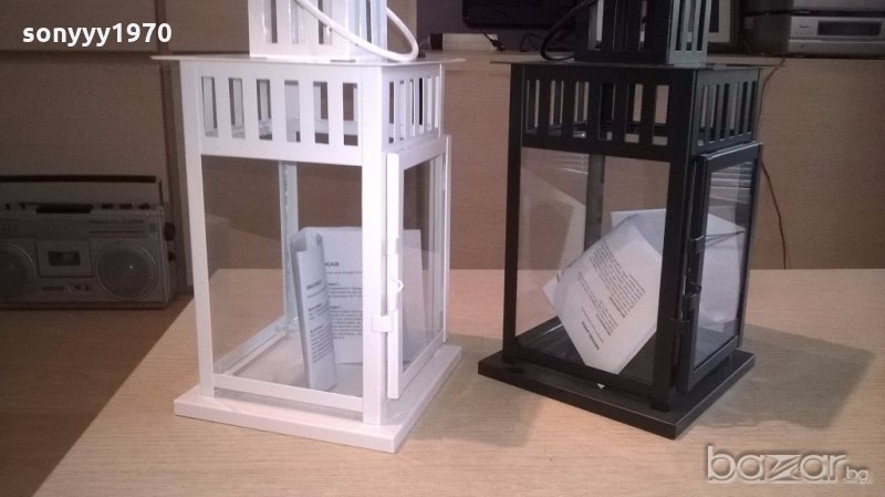 Красив черен/бял фенер с размери 30х15х15см-нов, снимка 1