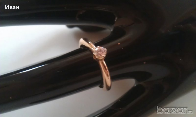 златен пръстен с диамант, снимка 1