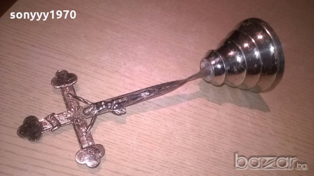 красив метален кръст с основа-26х11см-внос швеицария, снимка 6 - Колекции - 19499615