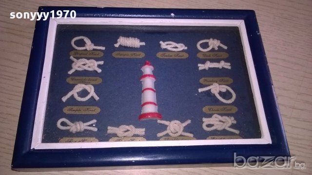 Картина моряшки възли в рамка-17/12см-внос швеицария, снимка 4 - Антикварни и старинни предмети - 14517812