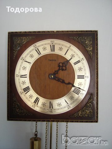 Стенен красив немски часовник, снимка 3 - Антикварни и старинни предмети - 16556182