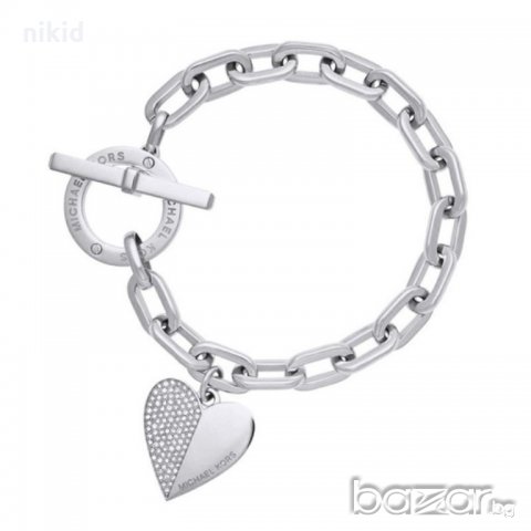 Michael Kors Майкъл Корс Дамска гривна със сърце и диамантчета камъни  в 3 разцветки  реплика, снимка 2 - Гривни - 21136628