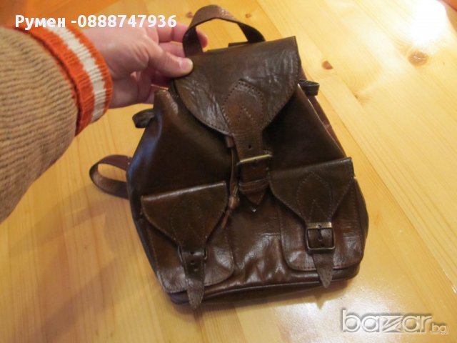 Солидна здрава раница от естественна кожа моторджийски, мото аксесоари, мото екипировка