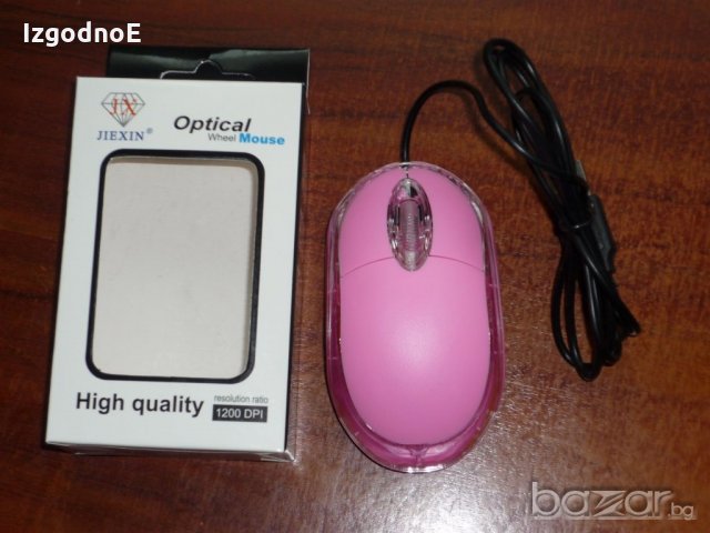 Нова USB оптична мишка, светеща, снимка 1 - Клавиатури и мишки - 21059180