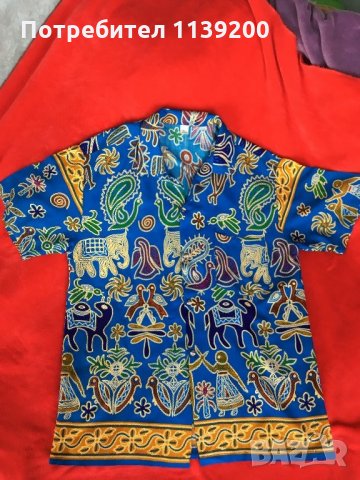 Мъжка лятна пъстра риза къс ръкав от Тайланд  М L, снимка 6 - Ризи - 25727734