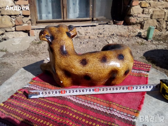 Стара керамична фигура,куче #2, снимка 3 - Антикварни и старинни предмети - 23052828