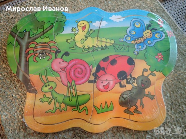 ^^ Насекоми ^^ - голям дървен пъзел за деца, снимка 1 - Рисуване и оцветяване - 23662010