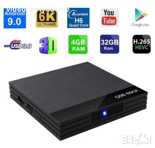 Q96 MAX 4GB RAM 32GB ROM Android 9 3D 6K TV Box WiFi H.265 Mali T720MP2 Cortex-A53 2GHz Медиа Плеър, снимка 9 - Плейъри, домашно кино, прожектори - 25529086