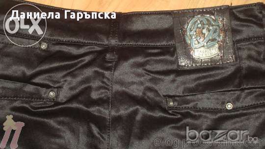 ЛУКСОЗЕН Черен сатенен панталон, слим на CASPITA , снимка 3 - Панталони - 11187085