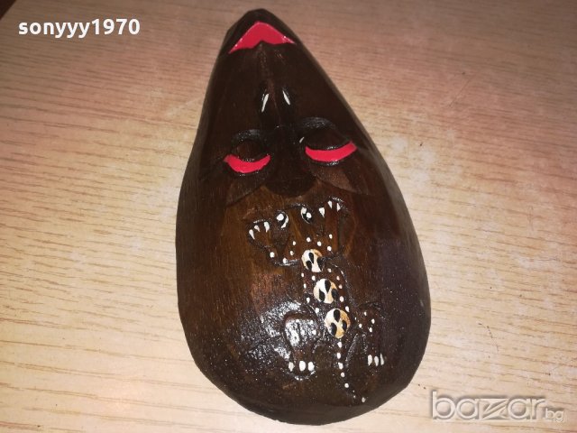 ретро маска-дърво/лак-внос швеицария-20х10х3см, снимка 11 - Колекции - 20977062
