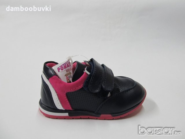 Спортни обувки PONKI естествена кожа т.син/циклама 22/25, снимка 2 - Детски маратонки - 20582982