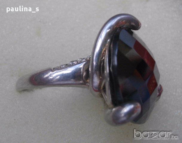 Масивен сребърен пръстен с черен шпинел / проба 925, снимка 6 - Пръстени - 15727690