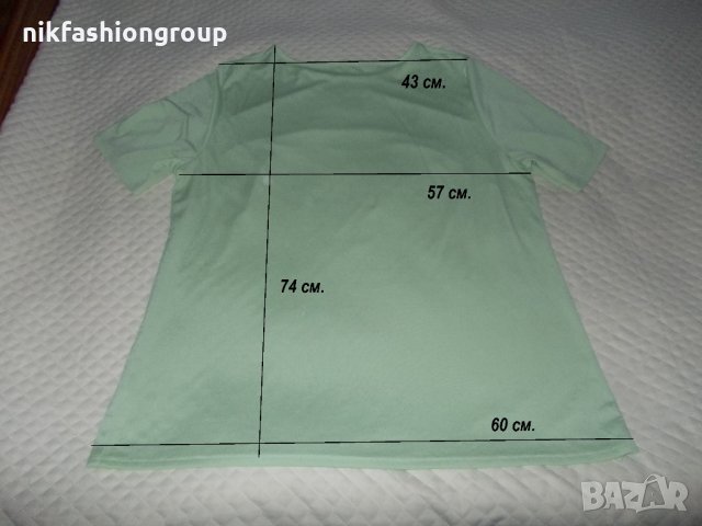 Резедава блуза с къс ръкав, XL размер, снимка 4 - Тениски - 24830314