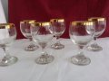 Ретро кристални чаши с златен кант , снимка 1 - Антикварни и старинни предмети - 19581397