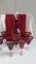 Кристални чаши цветен червен кристал и гарафа , снимка 4