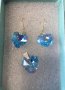 Комплект кристални съца в синьо, снимка 1 - Колиета, медальони, синджири - 8784594