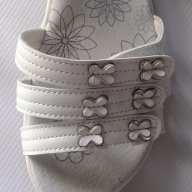 Детски сандали за момиче в бяло със стелка от естествена кожа и лепенки, снимка 5 - Детски сандали и чехли - 10650696