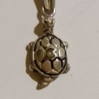Среб.медальон-костенурка с циркон-проба-925. Закупен от Италия., снимка 7 - Колиета, медальони, синджири - 21774827
