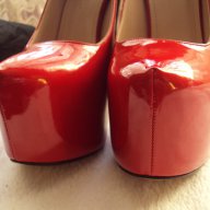Дамски лачени червено-черни обувки с ток , снимка 9 - Дамски ежедневни обувки - 12764628