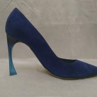 Christian Dior Велур Кралско Синьо, снимка 7 - Дамски обувки на ток - 25843195