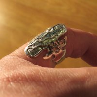 Дамски Сребърен пръстен - красив дизайнерски модел за ценители  -  стар внос от Щатите , снимка 5 - Пръстени - 24253167
