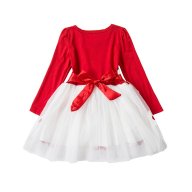 сладка бебешка рокля червено бяла на цветя, снимка 2 - Бебешки рокли - 18466371