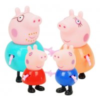4 бр Пепа Пиг семейство Pepa Pig Peppa Pig сет играчки PVC фигурки украса топери за торта украса, снимка 4 - Фигурки - 20538753