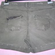 Дънкови къси панталони с кожа "Next" original brand / накъсани къси панталони с кожа, снимка 8 - Къси панталони и бермуди - 14205774